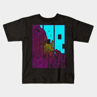 Dar es Salaam, USA City Map Typography - Neon Kids T-Shirt